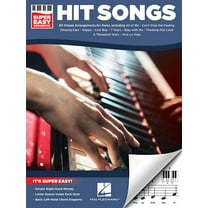 Hit Songs - Super Easy Songbook - Piano Sheet Music Book with 60 Hits - Piano Chord Book with Simple Right-Hand Melodies, (Paperback)