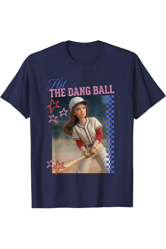 Hit The Dang Ball Baseball Mom Softball Doll Face Meme T-shirt