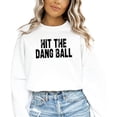 thumbnail image 1 of Hit The Dang Ball Sweatshirt for Women and Teens Trendy Distressed Baseball Pullover White Sweatshirt Adult Large, 1 of 4