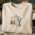 thumbnail image 1 of Hit The Slopes Embroidered Winter Sweatshirt, Vintage Ski Mountain Crewneck, Cozy Alpine Skiing Sweater, Outdoor Snow Lover Gift for Her, 1 of 5