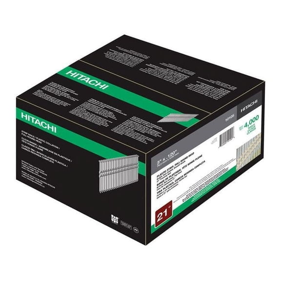 Hitachi 21 deg 3 in. Smooth Shank Angled Strip Framing Nails, Pack of 4000
