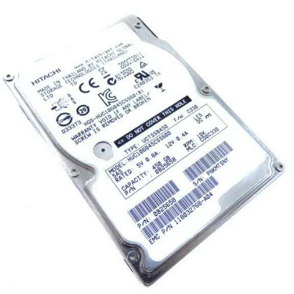 Hitachi 450GB 10K RPM SAS 6GB/s 2.5 Hard Drive HUC106045CSS600 EMC 118032768-A04