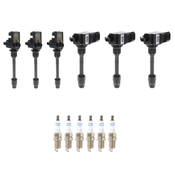 Hitachi 6 Ignition Coil 6 Bosch Platinum Spark Plugs Kit For I30 3.0 V6 VQ30DE