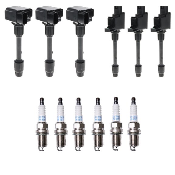 Hitachi 6 Ignition Coil 6 Denso Platinum TT Spark Plugs Kit For I30 V6 VQ30DE