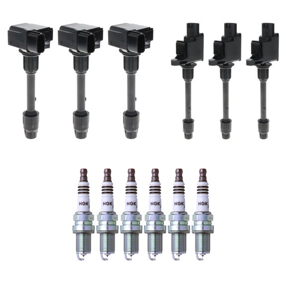 Hitachi 6 Ignition Coil 6 NGK Iridium Spark Plugs Kit For Maxima V6 VQ30DE DOHC