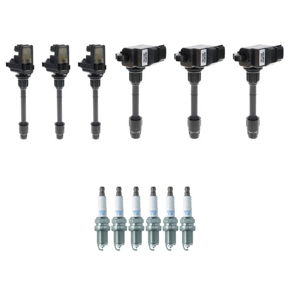 Hitachi 6 Ignition Coil 6 NGK Laser Iridium Spark Plugs Kit For I30 V6 VQ30DE