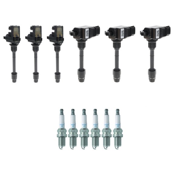 Hitachi 6 Ignition Coil 6 NGK Nickel Spark Plugs Kit For Maxima I30 V6 VQ30DE