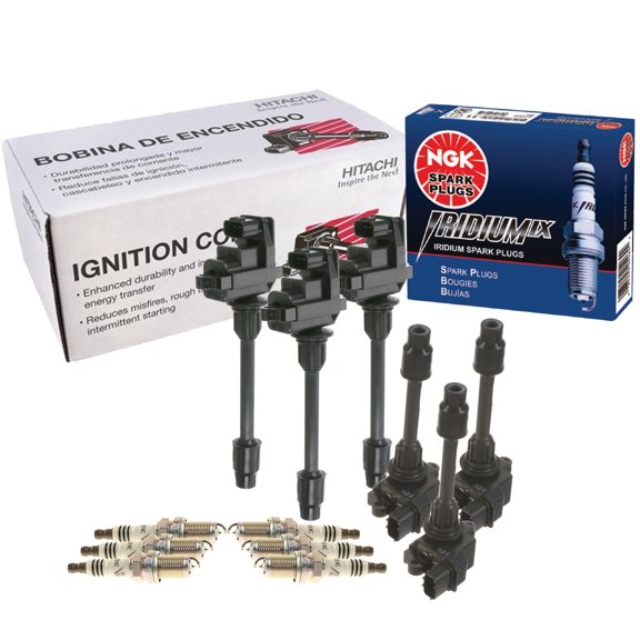Hitachi 6 Ignition Coils NGK 6 Iridium IX Spark Plugs Kit For I30 Maxima VQ30DE