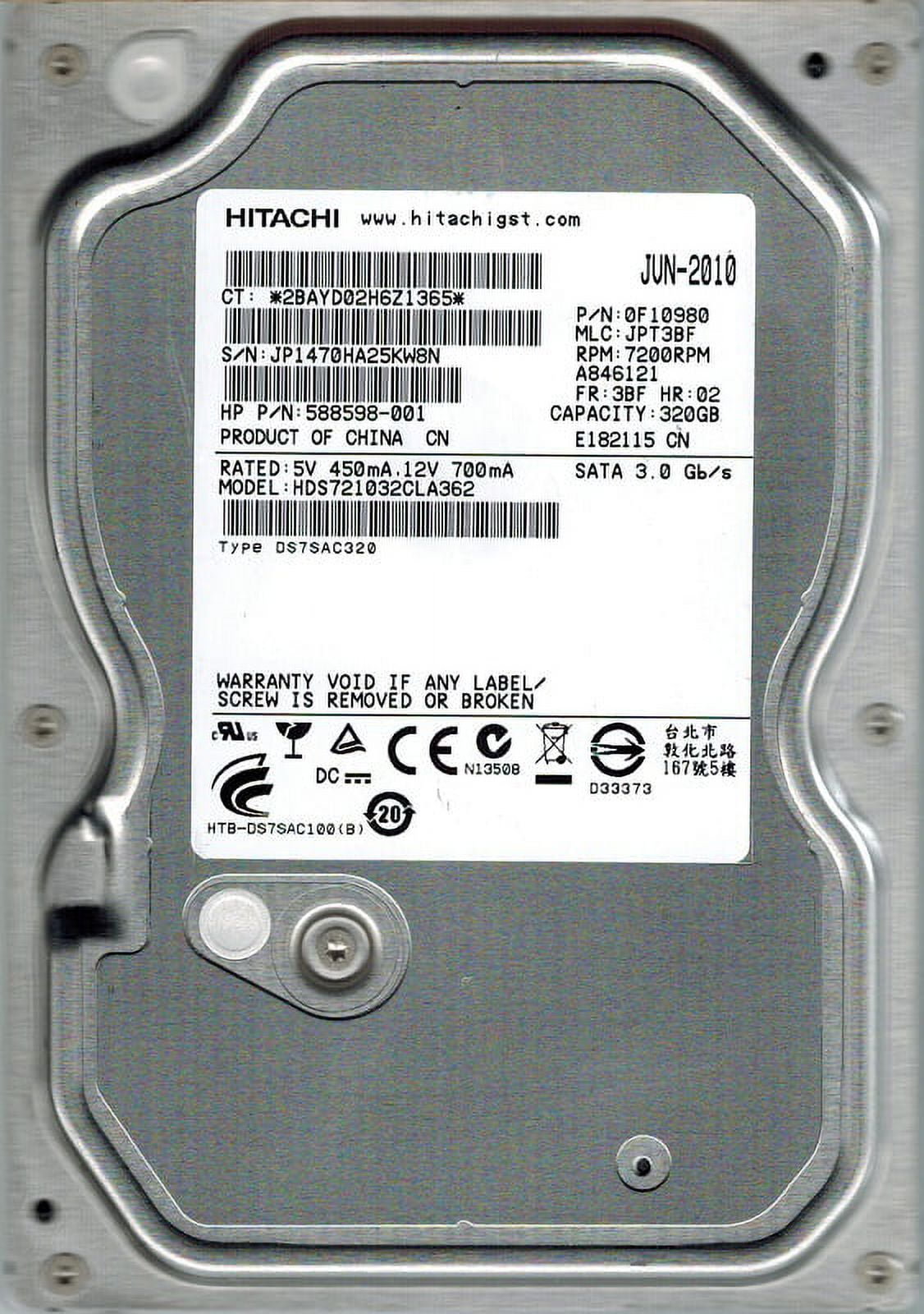 Hitachi HDS721032CLA362 P/N: 0F10980 MLC: JPT3BF 320GB - Walmart.com
