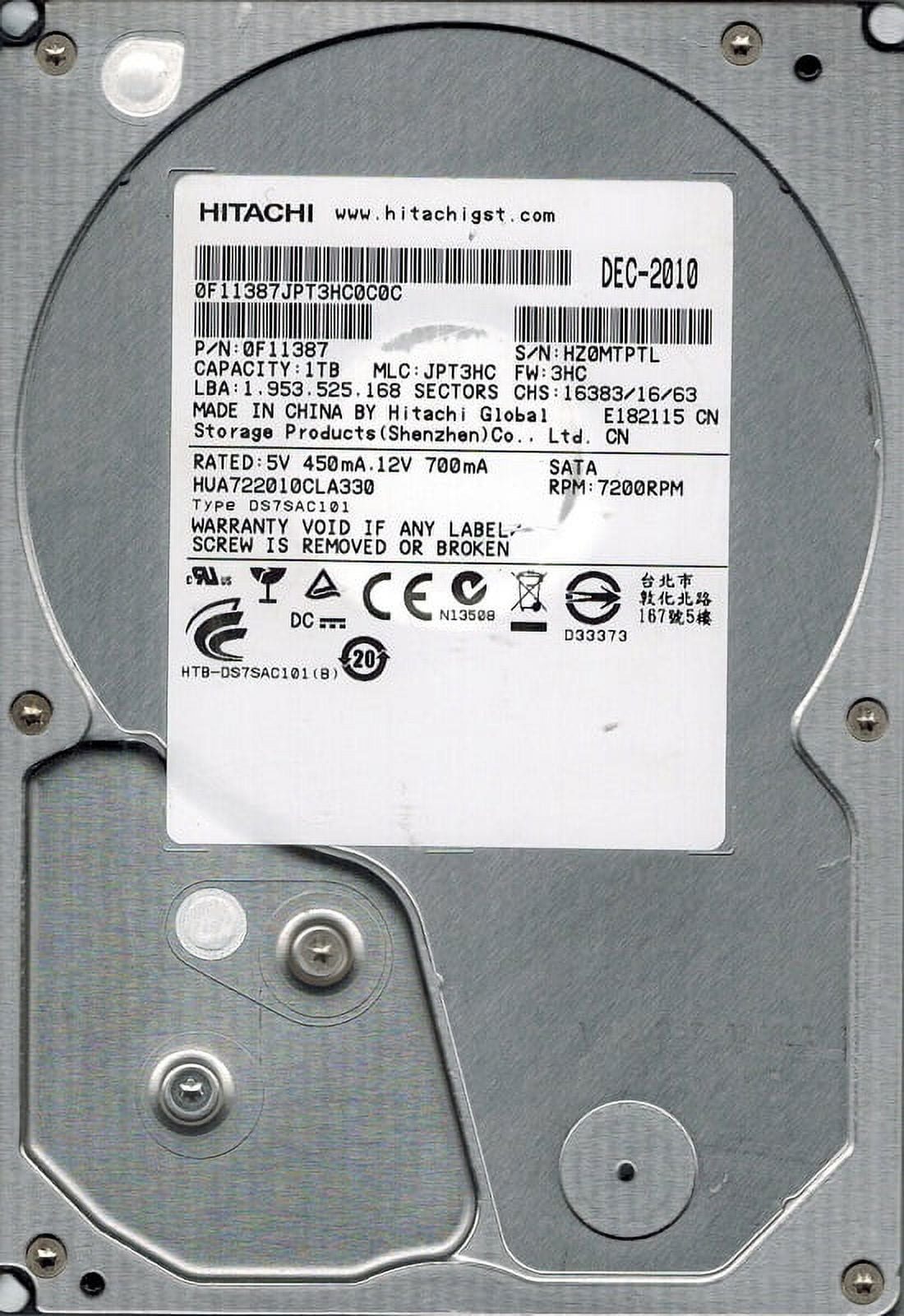 Hitachi HUA722010CLA330 P/N: 0F11387 MLC: JPT3HC 1TB