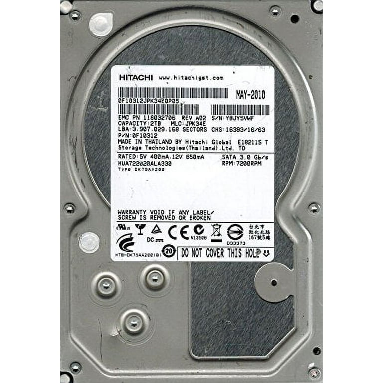 Hitachi HUA722020ALA330 P/N: 0F10312 MLC: JPK34E 2TB