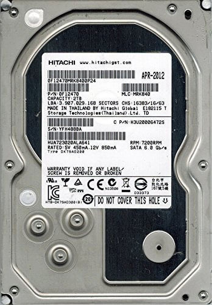 Hitachi HUA723020ALA641 P/N: 0F12470 MLC: MRK840 2TB