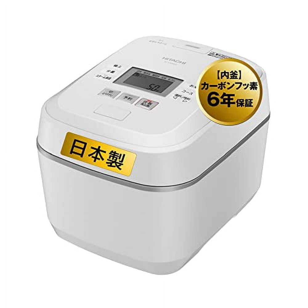 Hitachi Rice Cooker 5.5 Go Pressure & Steam IH Plump Gozen RZ-V100EM W  Frost White Body Made in Japan Large Thermal Power Boiling Iron Pot Steam  Cut// Cooking 