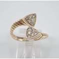 thumbnail image 1 of Hitanshu Jewels 1.50 Ct Round Cubic Zirconia Crossover Bypass Band Ring 14k Yellow Gold Plated, 1 of 6