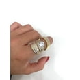 thumbnail image 1 of Hitanshu Jewels Anniversary Trio Ring Set His & Her Round Cut CZ Engagement & Wedding Rings 14K Yellow Gold Finish, 1 of 4