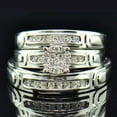 thumbnail image 1 of Hitanshu Jewels Classic 14K White Gold Finish Round Cut CZ Wedding Wear His & Her Trio Ring Set, 1 of 5