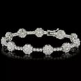 thumbnail image 1 of Hitanshu Jewels Flower Shape 14K White Gold Over Round Cut Cubic Zirconia Tennis Women's Bracelet, 1 of 4