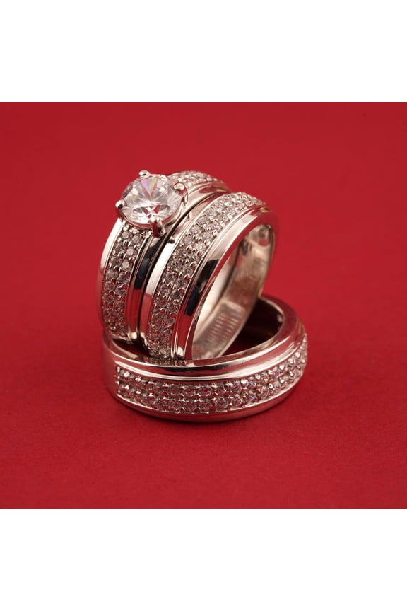 His & Her Matching CZ Bridal Set – Perfect for Wedding, Promise or Valentine Gift