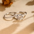 thumbnail image 1 of Hitanshu Jewels His & Hers Wedding Engagement Ring Set Round Cut Cubic Zirconia 14K White Gold Finish, 1 of 6