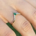 thumbnail image 1 of Hitanshu Jewels Pear Cut Green CZ Women's Stunning Band Ring In 14k Yellow Gold Plated, 1 of 4