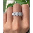 thumbnail image 1 of Hitanshu Jewels Pretty Wedding Band Ring 14k White Gold Finish Emerald Cut Cubic Zirconia For Women's, 1 of 4