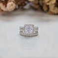 thumbnail image 1 of Hitanshu Jewels Princess Cut Cubic Zirconia His & Her Bridal Wedding Ring 14K White Gold Finish, 1 of 2