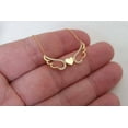thumbnail image 1 of Hitanshu Jewels Round Cut Cubic Zirconia Women's Angel Wings Pendant Necklace 14K Yellow Gold Finish, 1 of 5