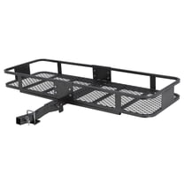 Hitch Basket Cargo Carrier - 60"x20"x5", 200 lbs Heavy Duty, Black Steel, 2" Hitch Shank, Enhanced Storage Solution, Robust Load Capacity, Simple Installation, for Car SUV Traveling Camping