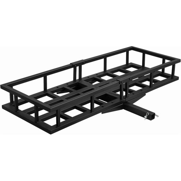 Hitch Cargo Carrier, 500lb Anti-Rust Luggage Basket for SUVs, RVs, and Trucks, Trailer Hitch Rack for Travel and Camping