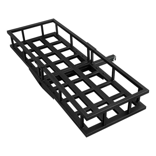 Hitch Cargo Carrier, 60 x 22 x 7 Hitch Mount Cargo Basket, 500LBS Capacity Trailer Hitch Mount Fits 2" Hitch Receiver for Truck SUV Cars Vans, Black