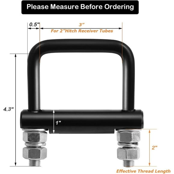 Hitch Clamp Anti-Rattle Stabilizer 2 Inch Hitch Tightener Clamp for Hitch Cargo Carrier Bike Rack Trailer Ball Mount