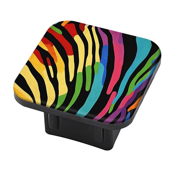 Hitch Cover Fits For 2-Inch Hitch,A Lively Image Of Colorful Lines Against Blackrubber Trailer Hitch Cover Tube Plug Insert,Car Exterior Accessories, Receiver Tube Hitch Plug