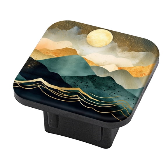 Hitch Cover Fits For 2-Inch Hitch,Abstract Mountain Landscape With A Full Moonrubber Trailer Hitch Cover Tube Plug Insert,Car Exterior Accessories, Receiver Tube Hitch Plug