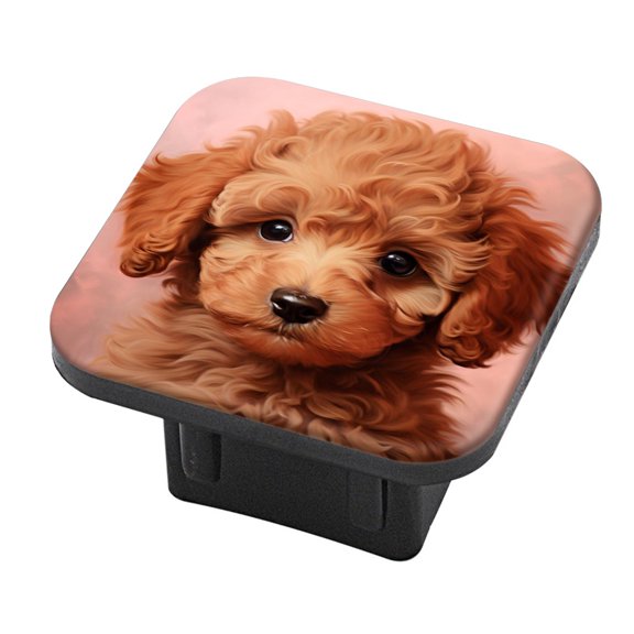 Hitch Cover Fits For 2-Inch Hitch,Adorable Portrait Of Poodle Puppyrubber Trailer Hitch Cover Tube Plug Insert,Car Exterior Accessories, Receiver Tube Hitch Plug
