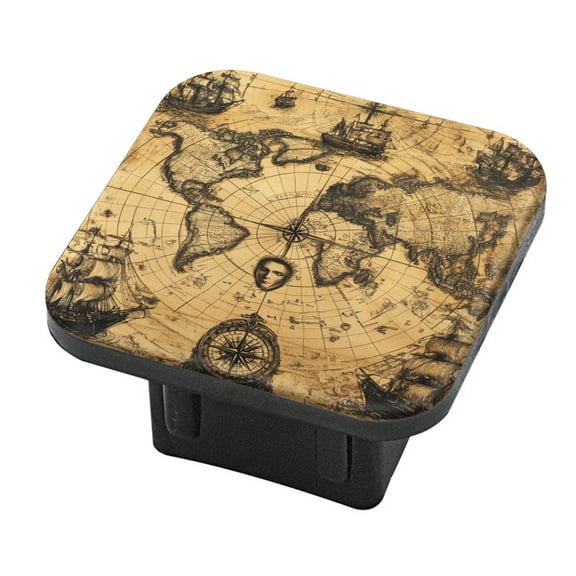 Hitch Cover Fits For 2-Inch Hitch,Allure Of Old - World Exploration On Maprubber Trailer Hitch Cover Tube Plug Insert,Car Exterior Accessories, Receiver Tube Hitch Plug