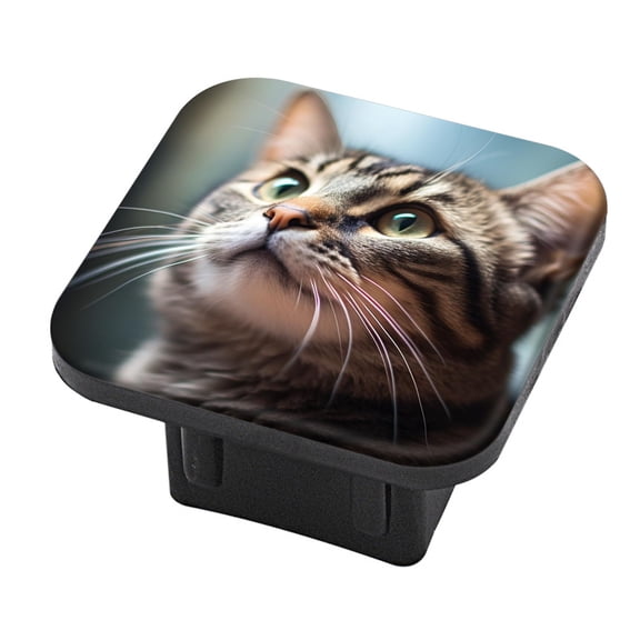 Hitch Cover Fits For 2-Inch Hitch,American Shorthair Cat With Green Eyes Looking Up At The Skyrubber Trailer Hitch Cover Tube Plug Insert,Car Exterior Accessories, Receiver Tube Hitch Plug
