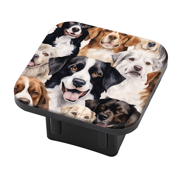 Hitch Cover Fits For 2-Inch Hitch,Array Of Dogs All Smiling And Looking Directlyrubber Trailer Hitch Cover Tube Plug Insert,Car Exterior Accessories, Receiver Tube Hitch Plug