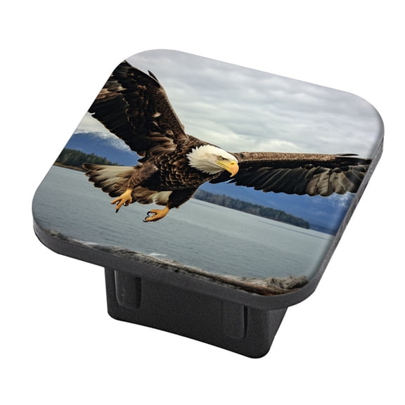 Hitch Cover Fits For 2-Inch Hitch,Bald Eagle Soaring Over Lake In Alaskarubber Trailer Hitch Cover Tube Plug Insert,Car Exterior Accessories, Receiver Tube Hitch Plug