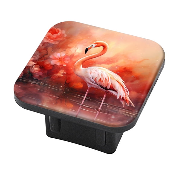 Hitch Cover Fits For 2-Inch Hitch,Beautiful Flamingo Stands In The Water Surrounded By Pinkrubber Trailer Hitch Cover Tube Plug Insert,Car Exterior Accessories, Receiver Tube Hitch Plug
