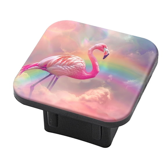 Hitch Cover Fits For 2-Inch Hitch,Beautiful Pink Flamingo Standing On Rainbowrubber Trailer Hitch Cover Tube Plug Insert,Car Exterior Accessories, Receiver Tube Hitch Plug