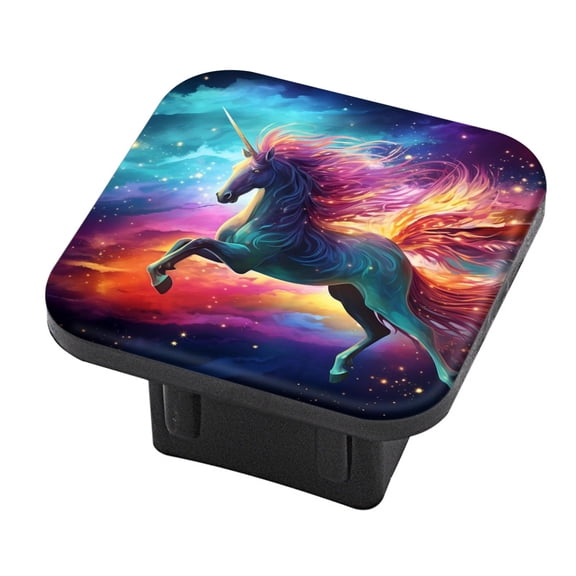 Hitch Cover Fits For 2-Inch Hitch,Beautiful Unicorn With Long Flowing Mane Gallopingrubber Trailer Hitch Cover Tube Plug Insert,Car Exterior Accessories, Receiver Tube Hitch Plug