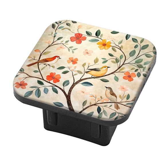 Hitch Cover Fits For 2-Inch Hitch,Birds On Flowering Branches In Watercolorrubber Trailer Hitch Cover Tube Plug Insert,Car Exterior Accessories, Receiver Tube Hitch Plug