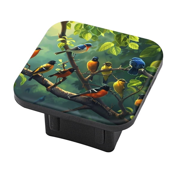 Hitch Cover Fits For 2-Inch Hitch,Birds In A Green - Leafed And Flowering Bowerrubber Trailer Hitch Cover Tube Plug Insert,Car Exterior Accessories, Receiver Tube Hitch Plug
