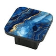 thumbnail image 1 of Hitch Cover Fits For 2-Inch Hitch,Blue Marble Texture With Golden Streaksrubber Trailer Hitch Cover Tube Plug Insert,Car Exterior Accessories, Receiver Tube Hitch Plug, 1 of 5
