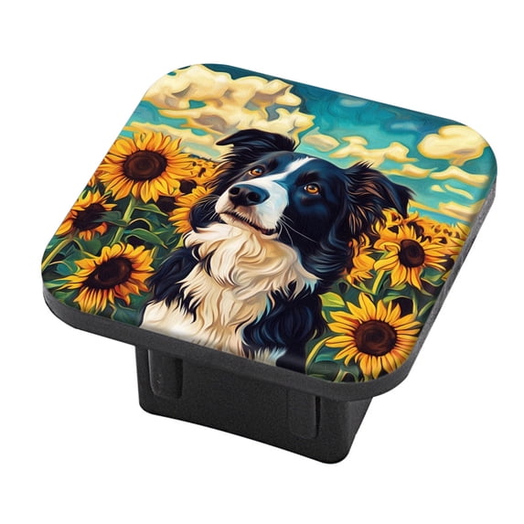 Hitch Cover Fits For 2-Inch Hitch,Border Collie In A Sunflower Fieldrubber Trailer Hitch Cover Tube Plug Insert,Car Exterior Accessories, Receiver Tube Hitch Plug