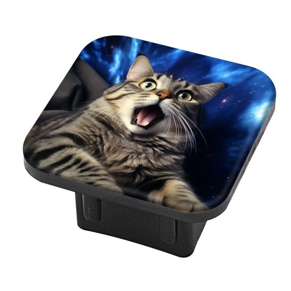 Hitch Cover Fits For 2-Inch Hitch,Cat Sitting On The Sofa With Surprised Expressionrubber Trailer Hitch Cover Tube Plug Insert,Car Exterior Accessories, Receiver Tube Hitch Plug