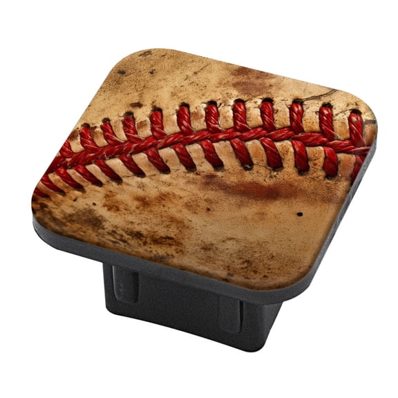 Hitch Cover Fits For 2-Inch Hitch,Close - Up Of An Old Baseball With Red Stitchingrubber Trailer Hitch Cover Tube Plug Insert,Car Exterior Accessories, Receiver Tube Hitch Plug