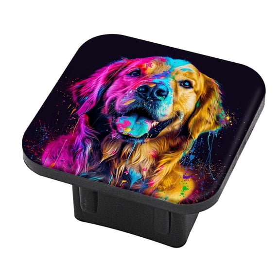 Hitch Cover Fits For 2-Inch Hitch,Color - Splashed Golden Retriever Portraitrubber Trailer Hitch Cover Tube Plug Insert,Car Exterior Accessories, Receiver Tube Hitch Plug