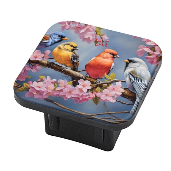 Hitch Cover Fits For 2-Inch Hitch,Colorful Birds Perched On The Branchesrubber Trailer Hitch Cover Tube Plug Insert,Car Exterior Accessories, Receiver Tube Hitch Plug