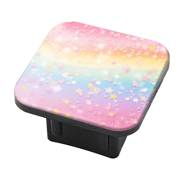 Hitch Cover Fits For 2-Inch Hitch,Colorful Pastel Rainbow Stars Background And Soft Dreamy Blurry Stylerubber Trailer Hitch Cover Tube Plug Insert,Car Exterior Accessories, Receiver Tube Hitch Plug
